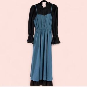 Elegant Black and Blue Women's Dress